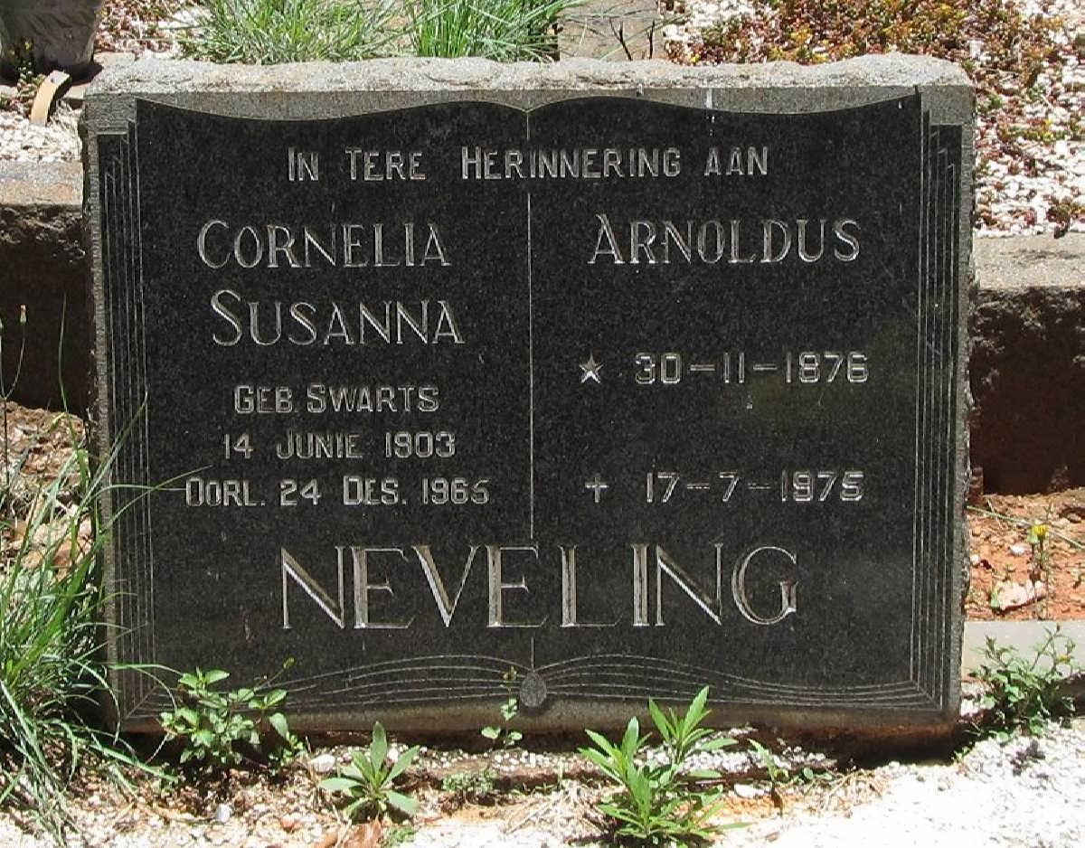 NEVELING Arnoldus 1876-1975 &amp; Cornelia Susanna SWARTS 1903-1965
