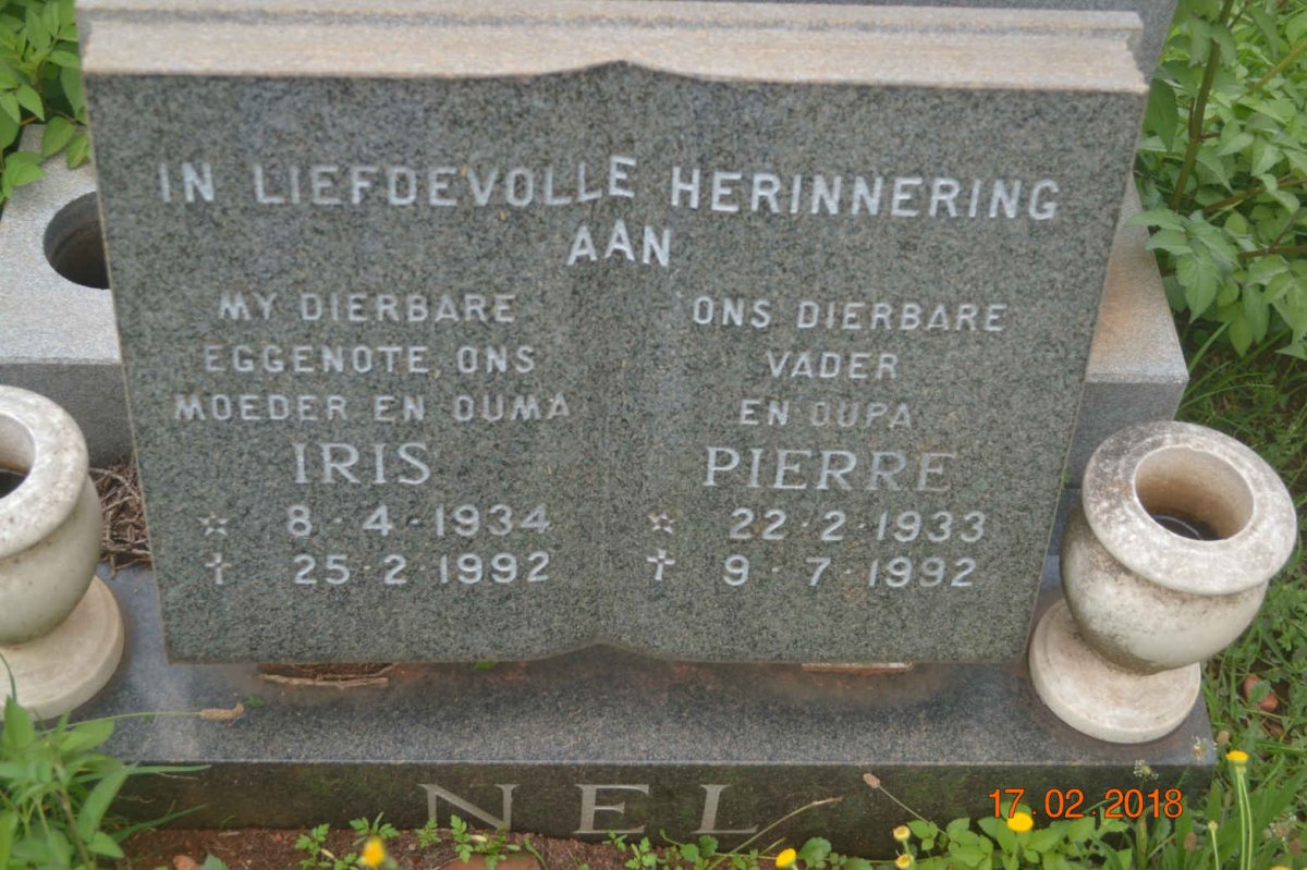 NEL Pierre 1933-1992 &amp; Iris 1934-1992