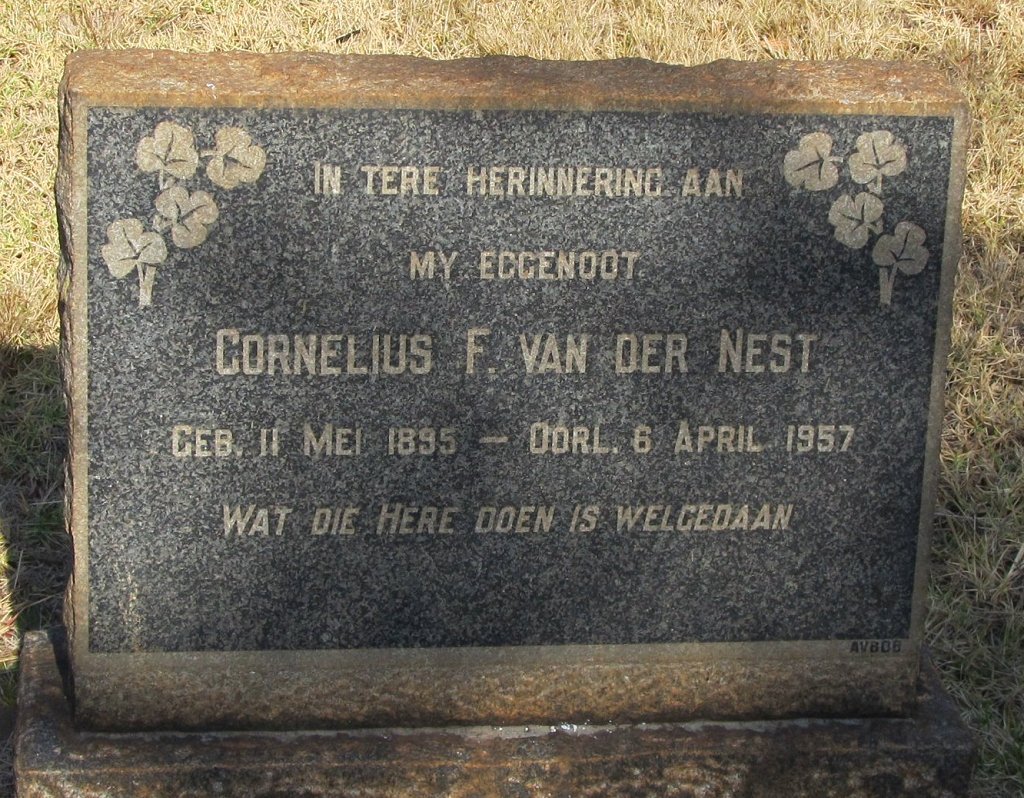 NEST Cornelius F., van der 1895-1957
