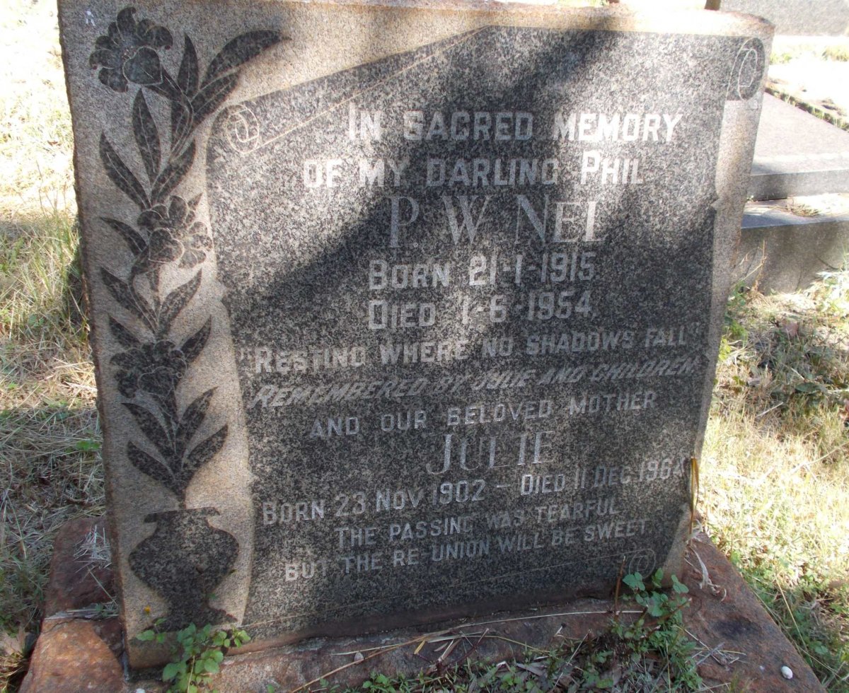 NEL P.W. 1915-1954 &amp; Julie 1902-1964