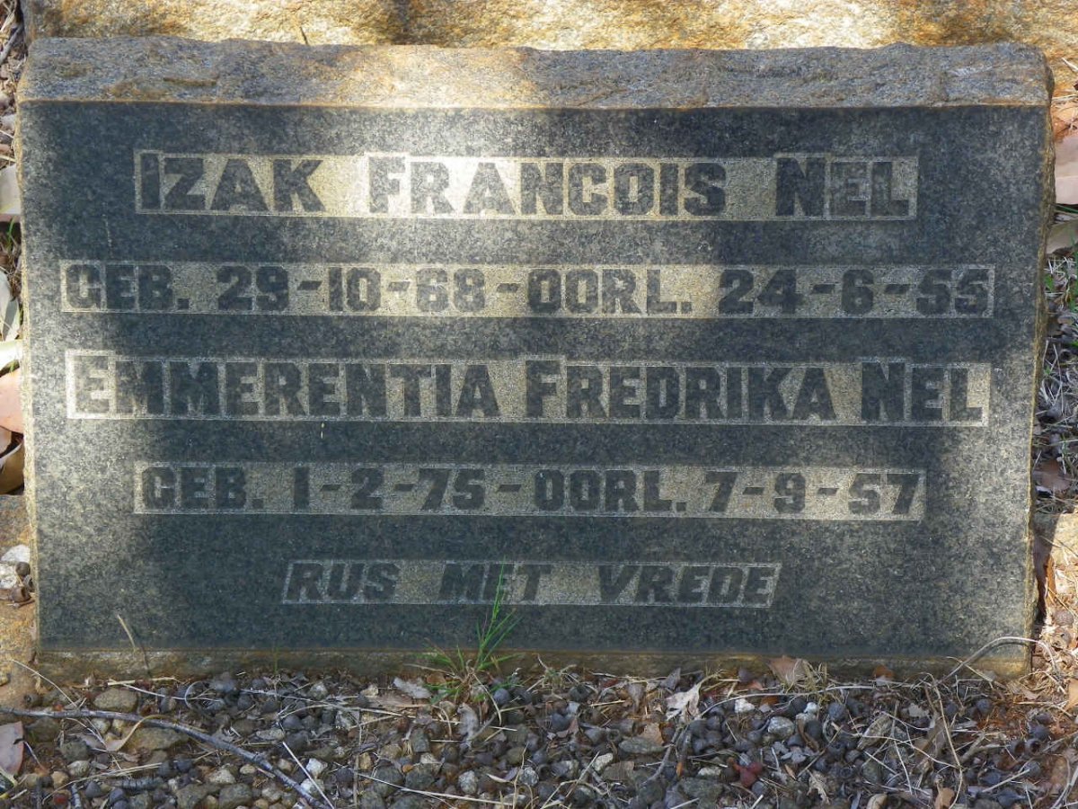 NEL Izak Francois 1868-1955 &amp; Emmerentia Fredrika 1875-1957