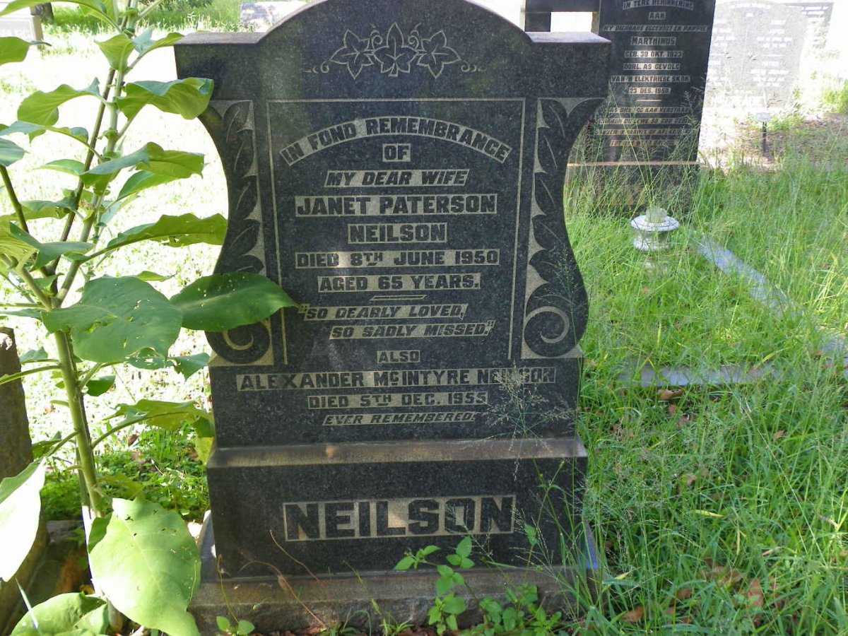 NEILSON Janet Paterson -1950 :: NEILSON Alexander McINTYRE -1955