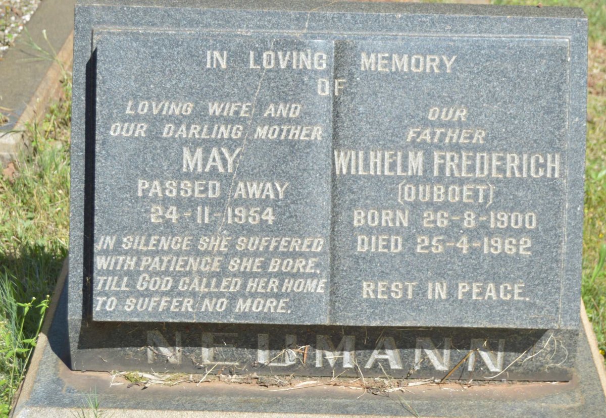 NEUMANN Wilhelm Frederich 1900-1962 &amp; May -1954