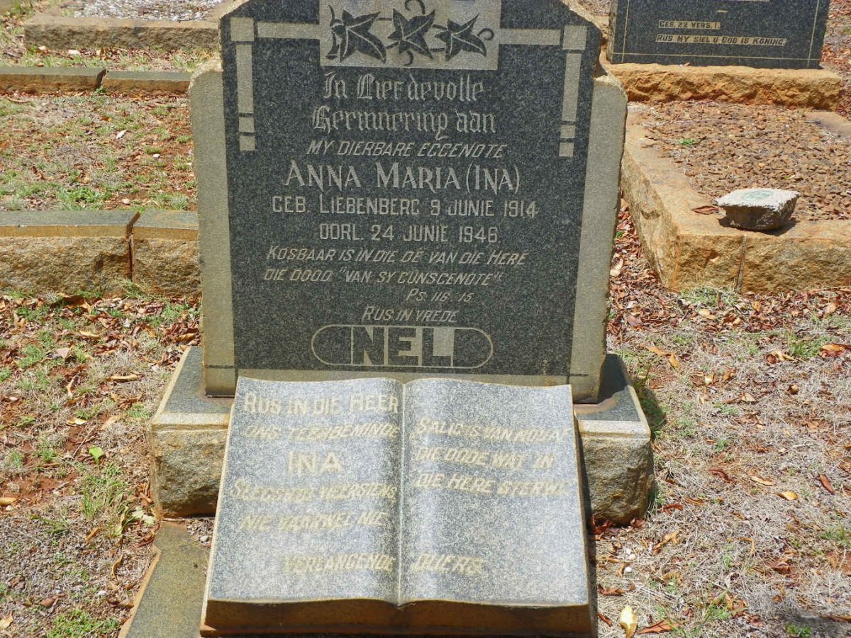 NEL Anna Maria nee LIEBENBERG 1914-1946