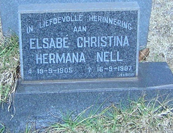 NELL Elsabe Christina Hermana 1905-1987
