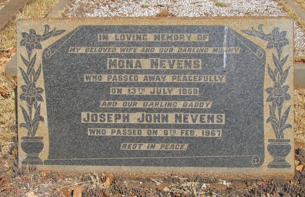 NEVENS Joseph John -1967 &amp; Mona -1959