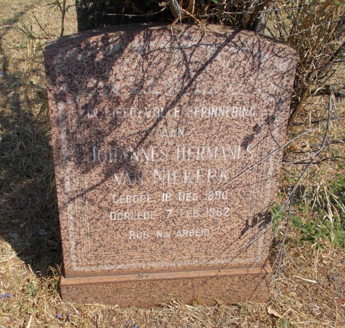 NIEKERK Johannes Hermanus, van 1890-1962