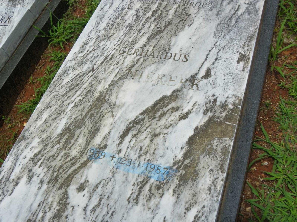 NIEKERK Gerhardus, van 1959-1987 & Magdalena Aletta 1921-1982 #1