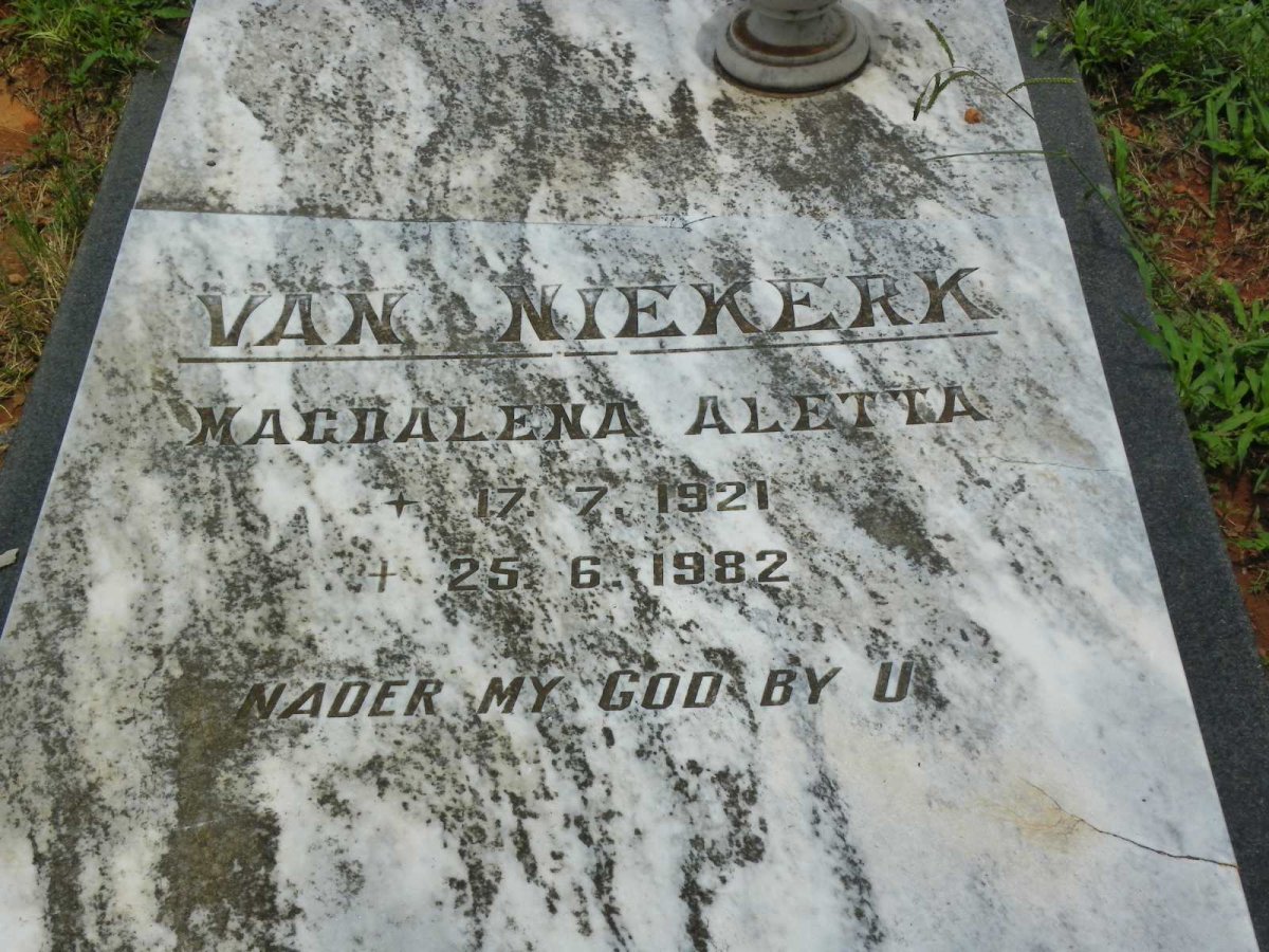 NIEKERK Gerhardus, van 1959-1987 & Magdalena Aletta 1921-1982 #2