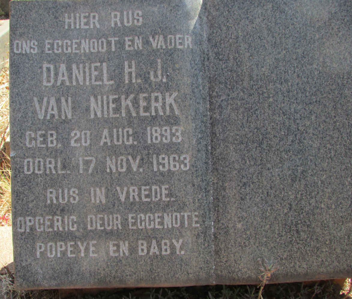 NIEKERK Daniel H.J., van 1893-1963