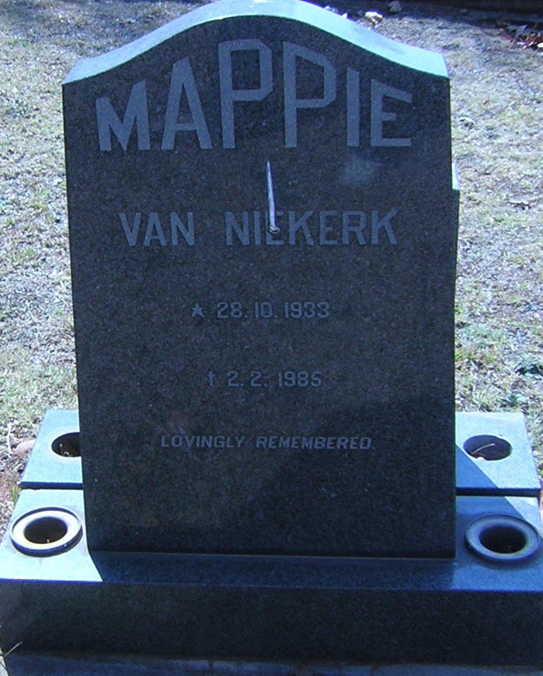 NIEKERK Mappie, van 1933-1985
