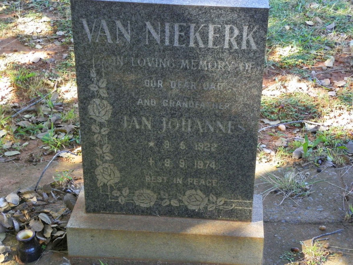 NIEKERK Jan Johannes, van 1922-1974
