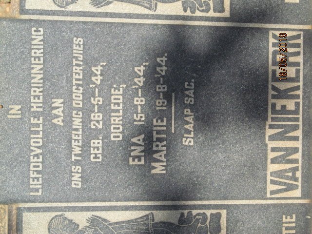 NIEKERK Ena, van 1944-1944 :: VAN NIEKERK Martie 1944-1944