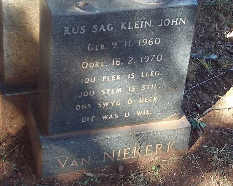 NIEKERK John, van 1960-1970