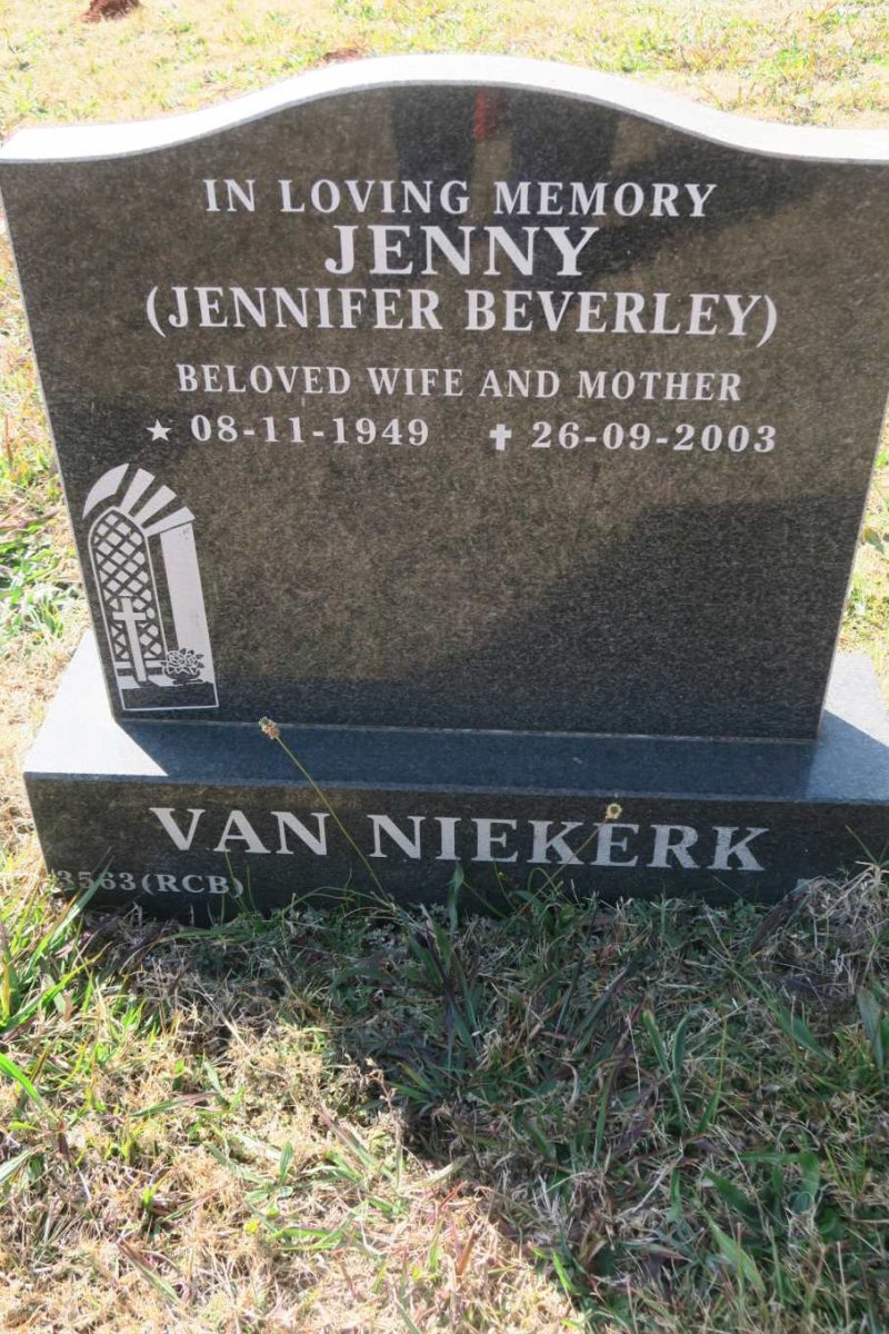 NIEKERK Jennifer Beverley, van 1949-2003