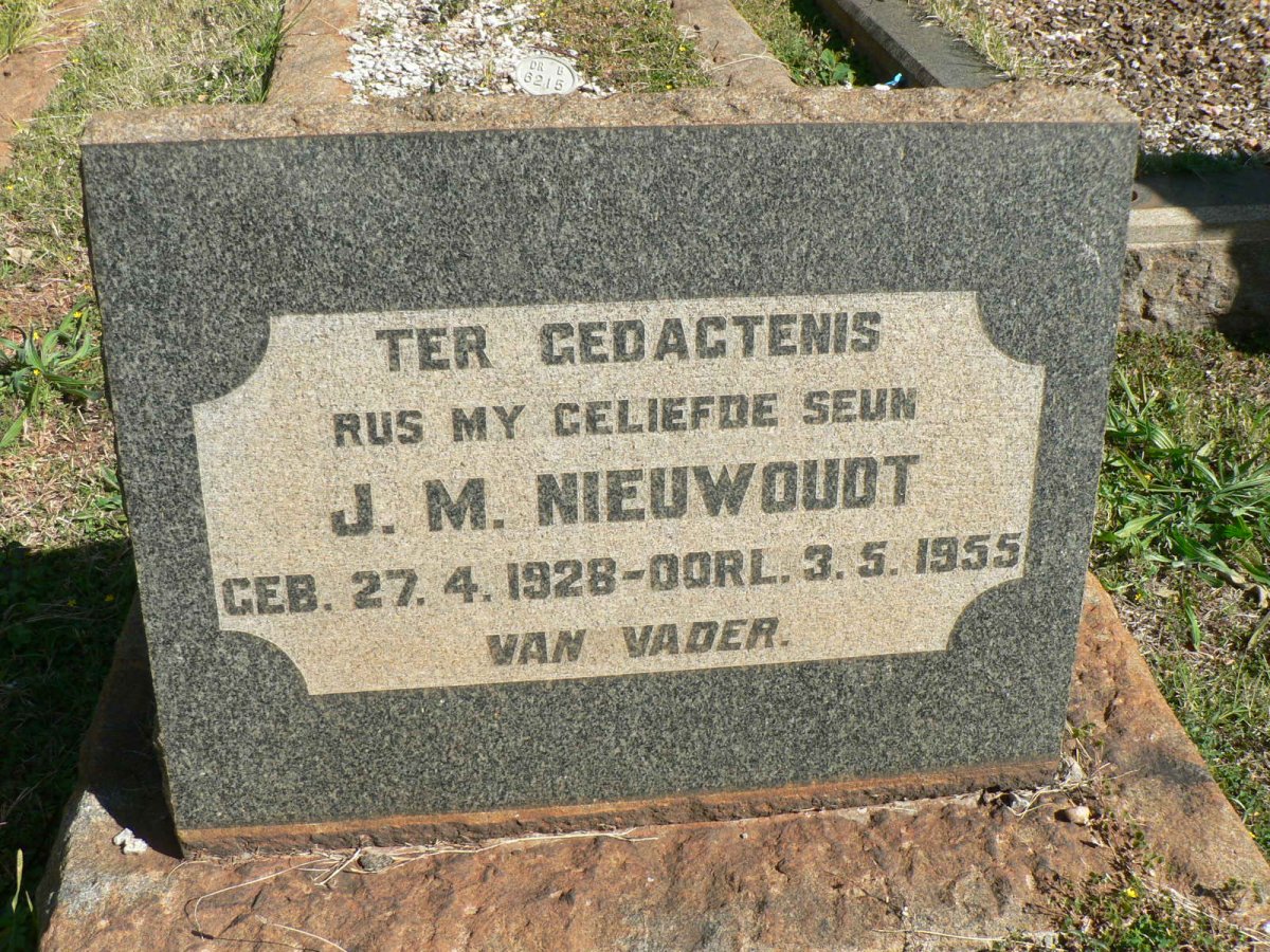 NIEUWOUDT J.M. 1928-1955