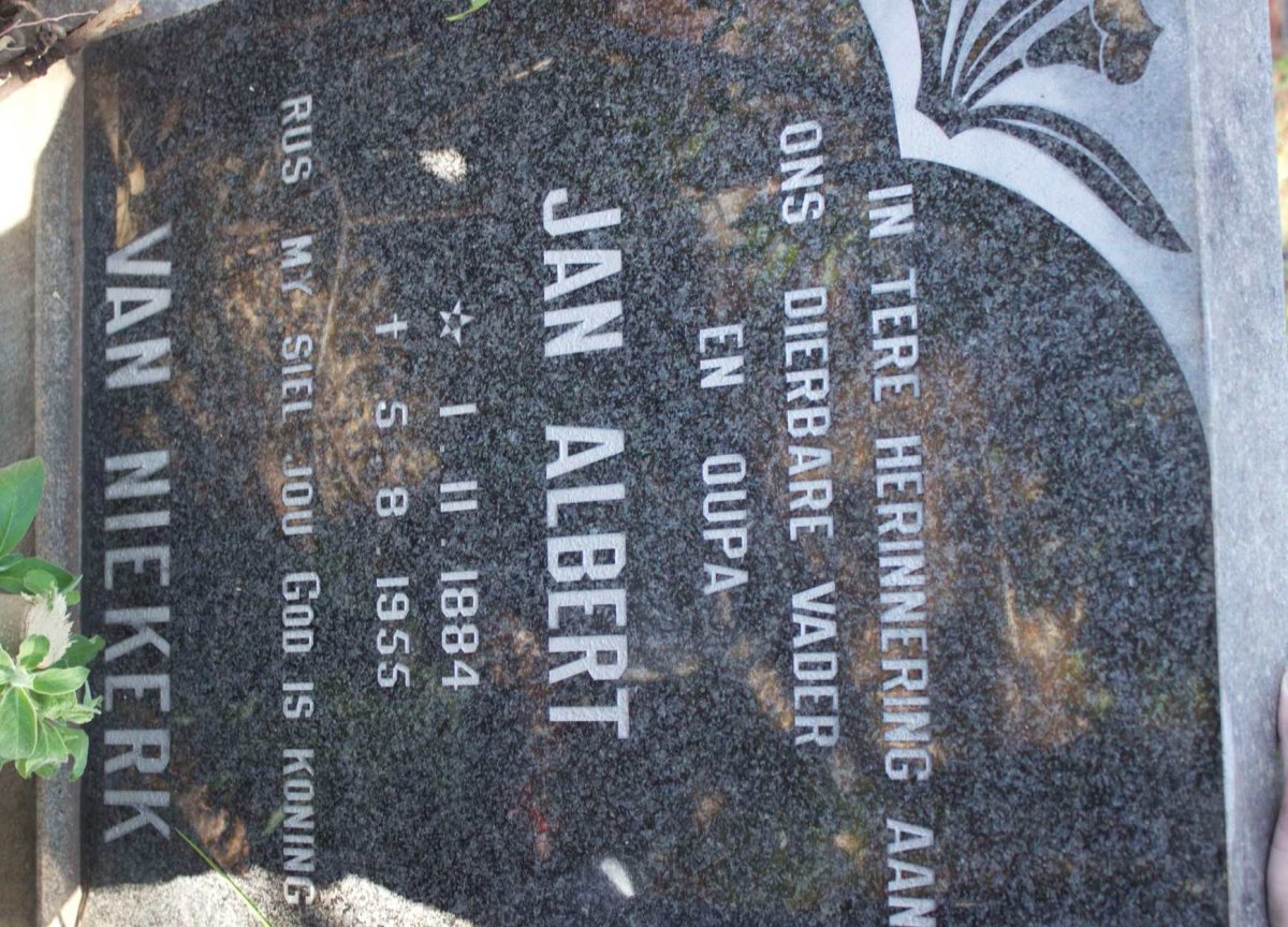 NIEKERK Jan Albert, van 1884-1955
