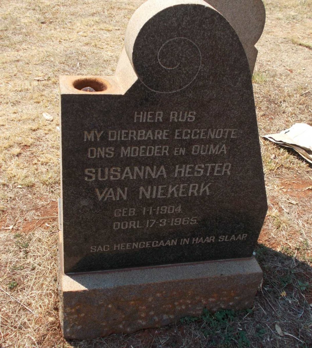 NIEKERK Susanna Hester, van 1904-1965