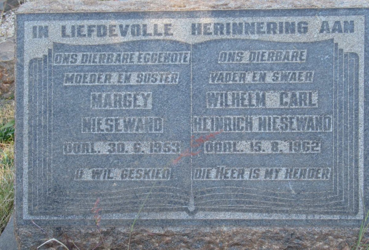 NIESEWAND Wilhelm Carl Heinrich -1962 &amp; Margey -1953