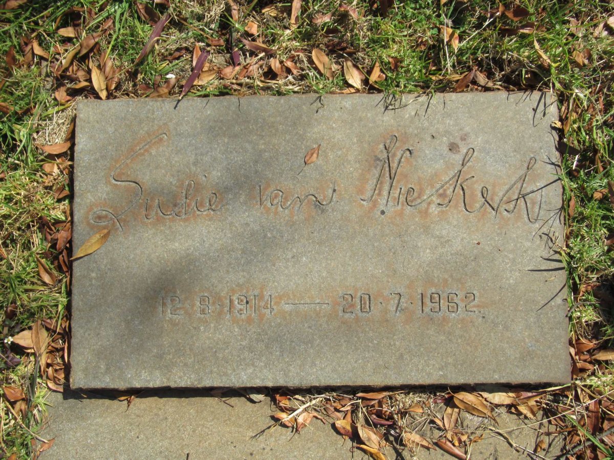 NIEKERK Susie, van 1914-1962