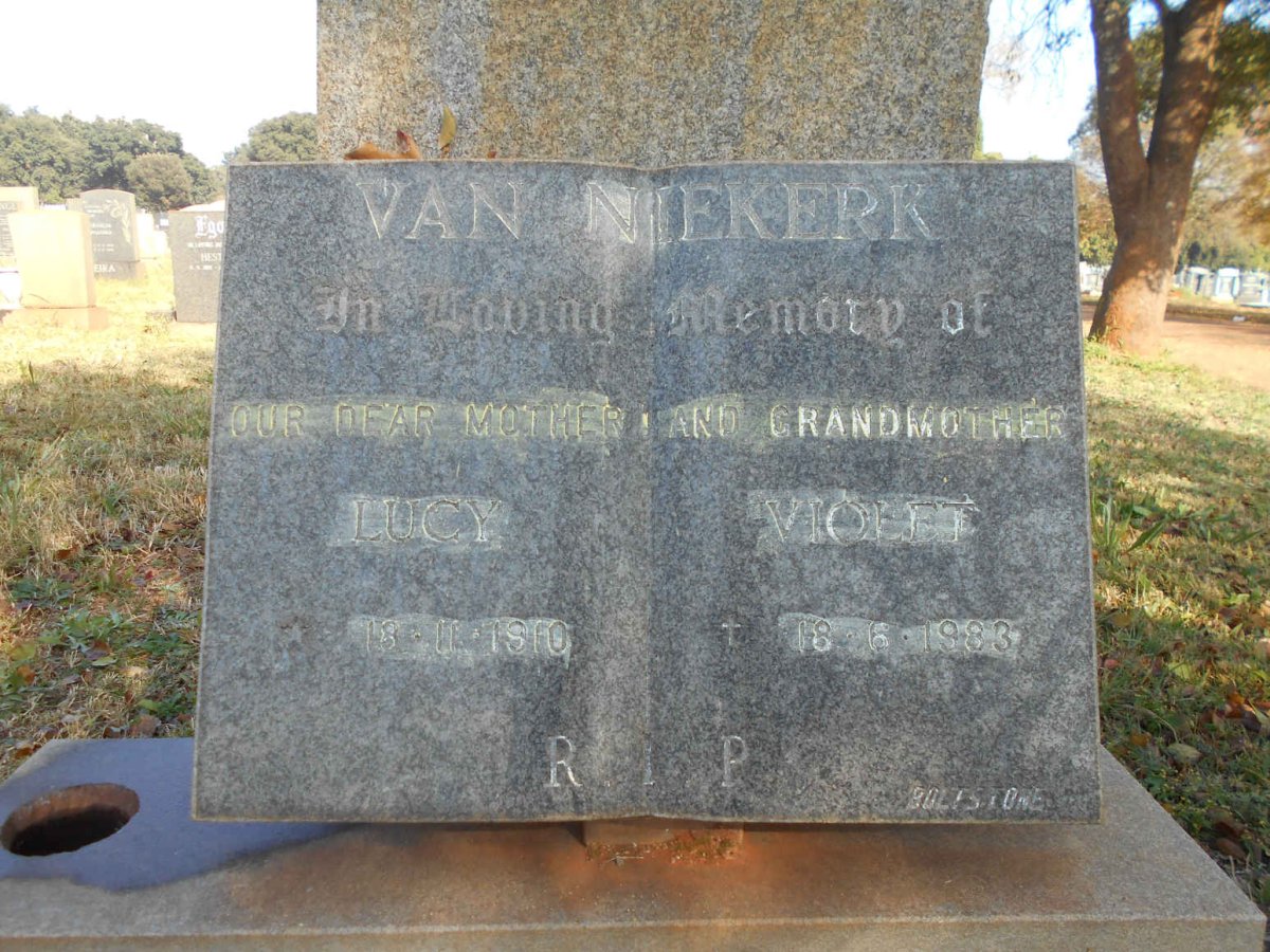 NIEKERK Lucy Violet, van 1910-1983