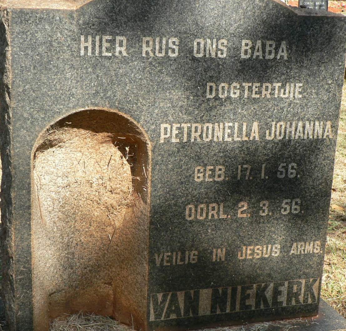 NIEKERK Petronella Johanna, van 1956-1956