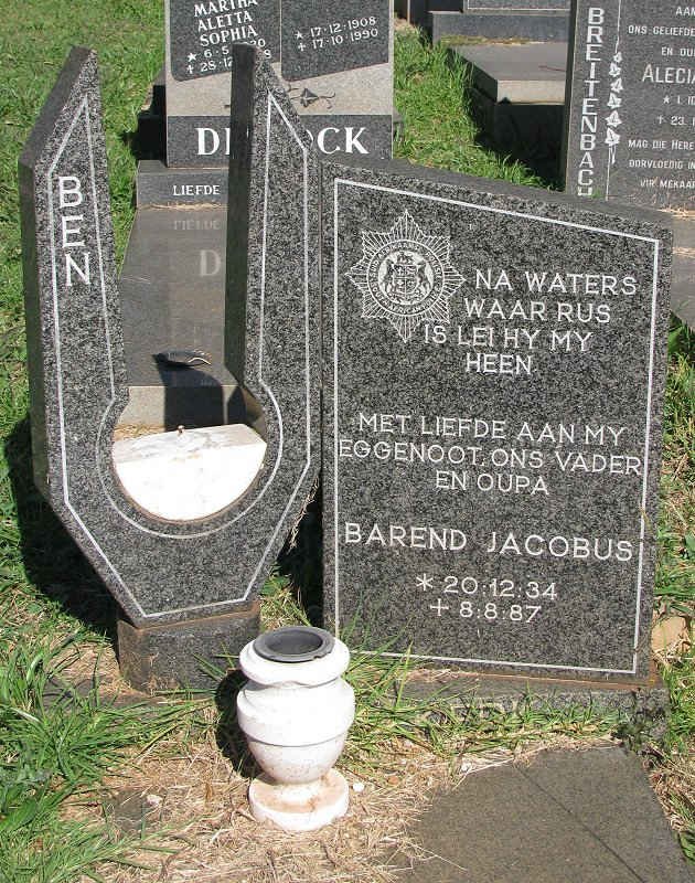 NIEKERK Barend Jacobus, van 1934-1987