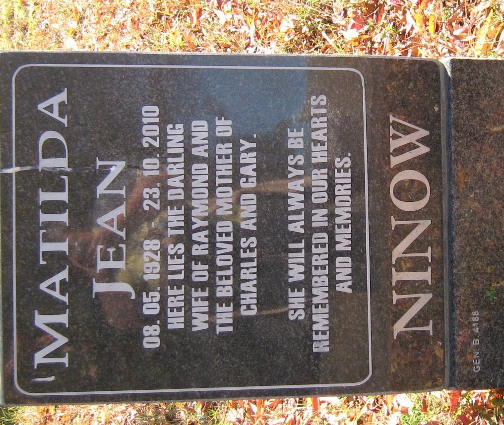 NINOW Matilda Jean 1928-2010