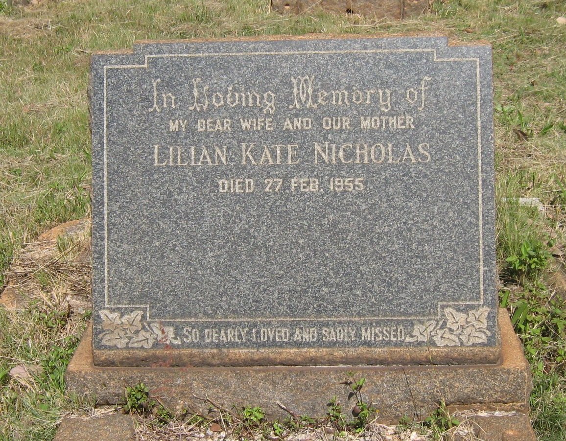 NICHOLAS Lilian Kate -1955