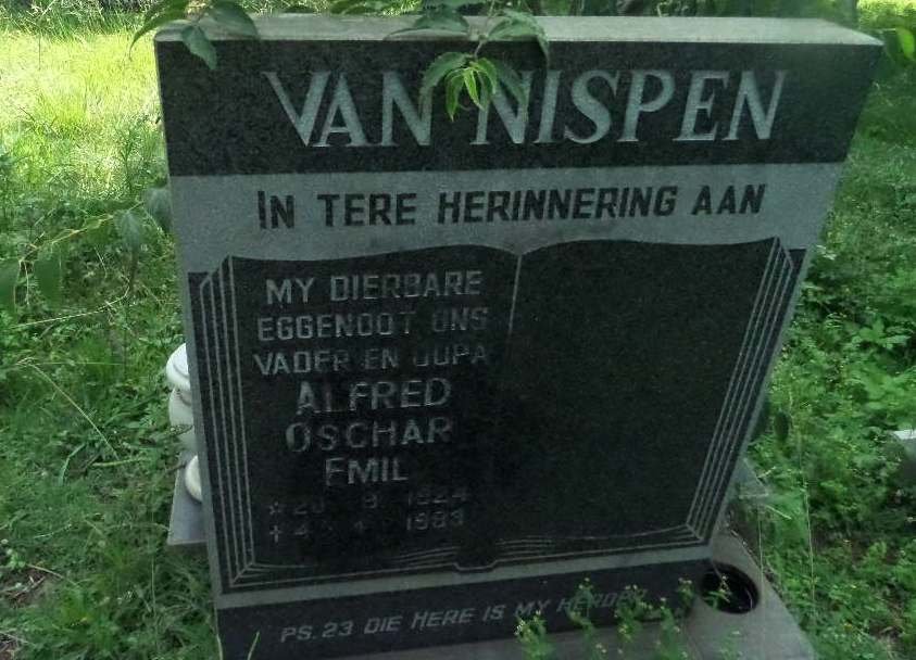 NISPEN Alfred Oschar Emil, van 1924-1983