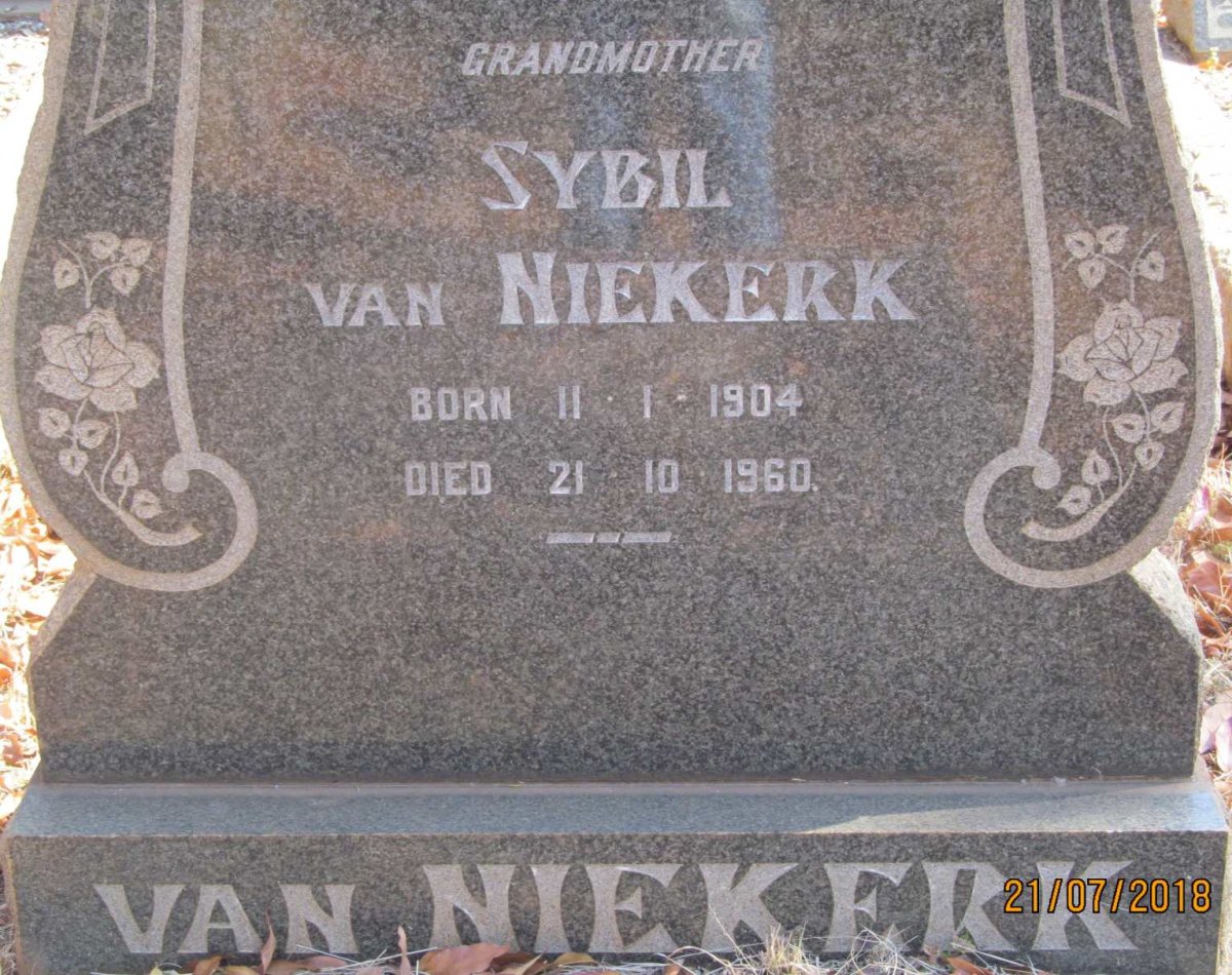 NIEKERK Sybil, van 1904-1960