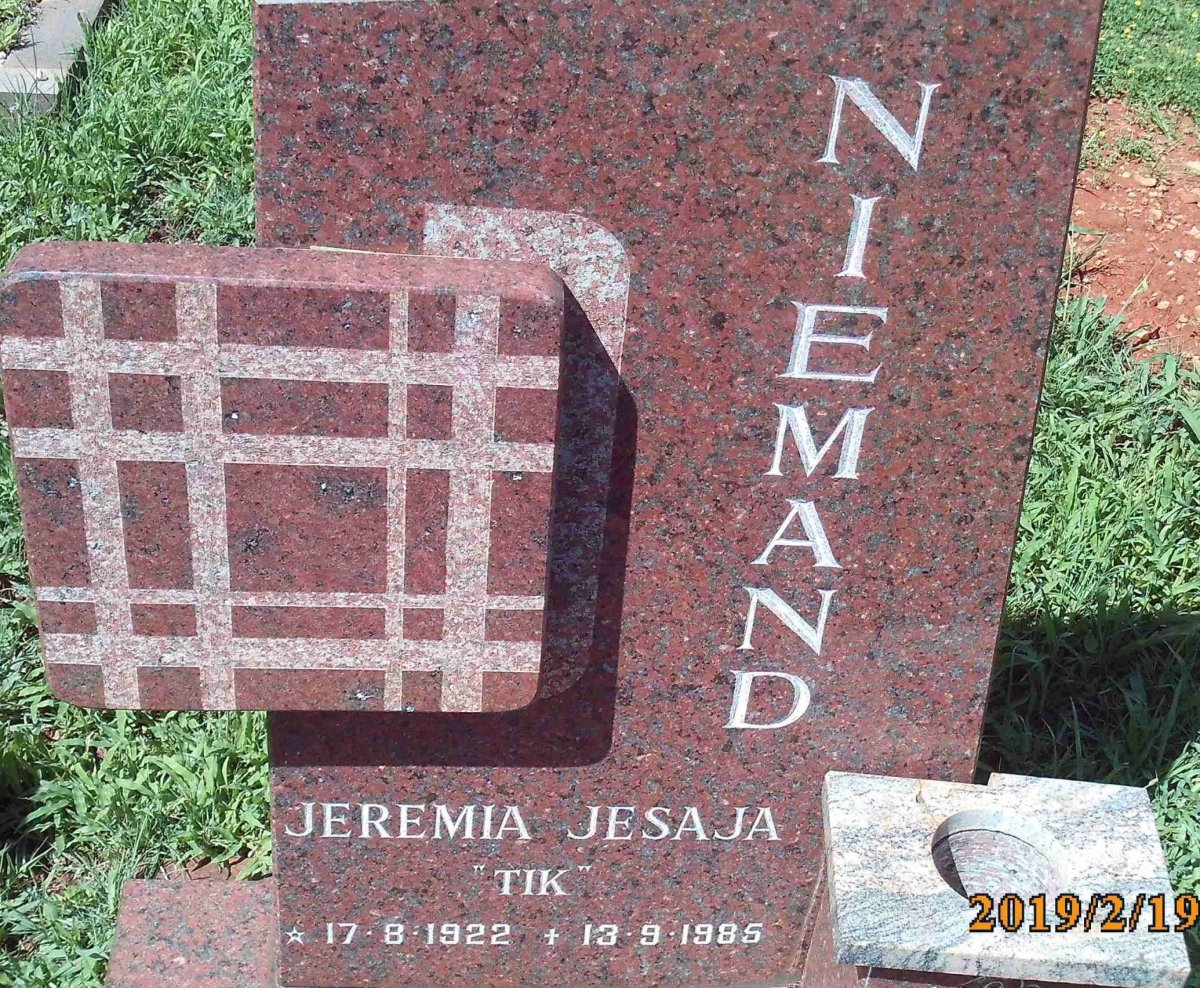 NIEMAND Jeremia Jesaja 1922-1985