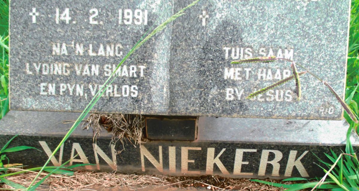 NIEKERK Johann, van 1919- &amp; Susanna 1919-1991