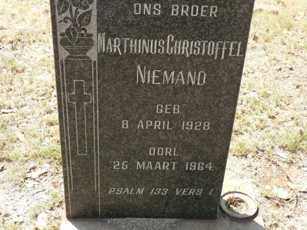 NIEMAND Marthinus Christoffel 1928-1964