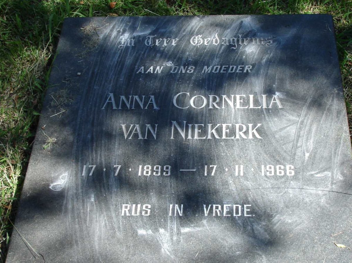 NIEKERK Anna Cornelia, van 1899-1966