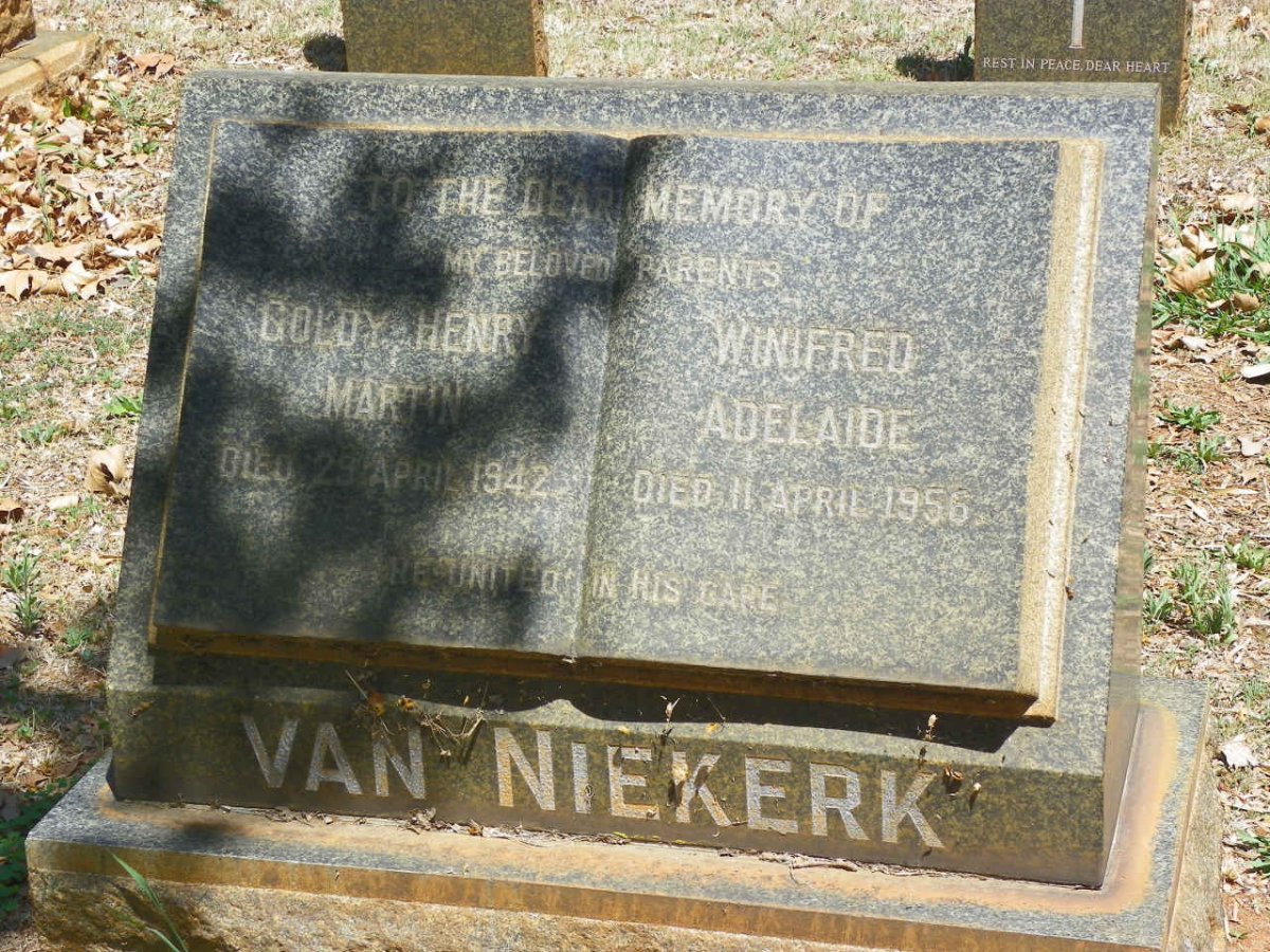 NIEKERK Goldy Henry Martin, van -1942 & Winifred Adelaide -1956