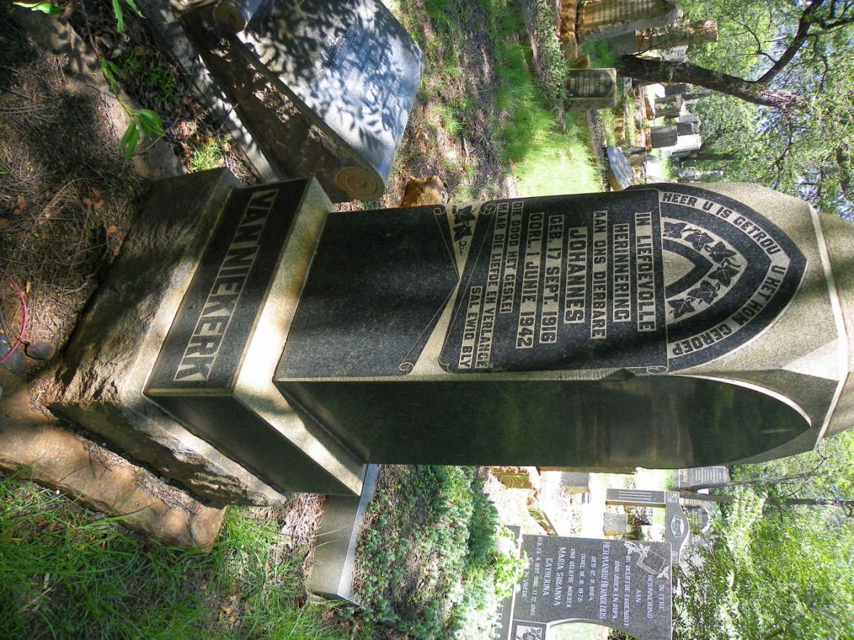 NIEKERK Johannes, van 1916-1942
