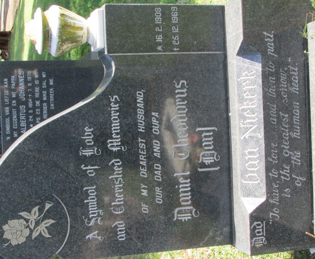 NIEKERK Daniel Theodorus, van 1908-1969