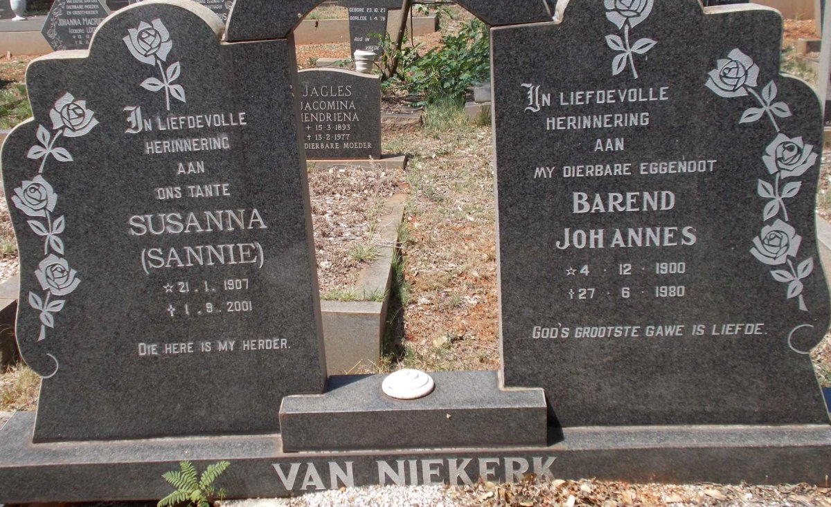 NIEKERK Barend Johannes, van 1900-1980 &amp; Susanna 1907-2001