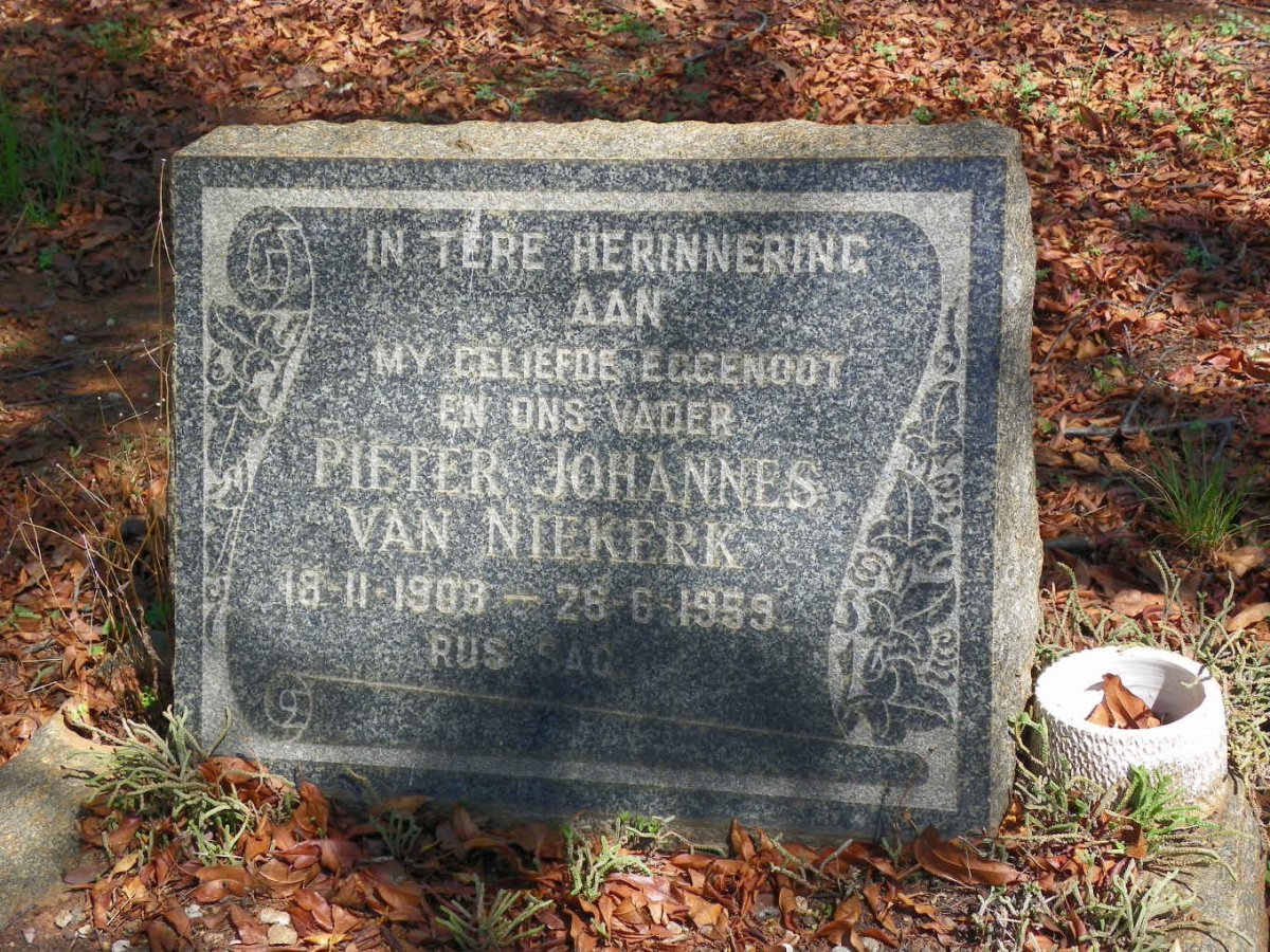 NIEKERK Pieter Johannes, van 1908-1959