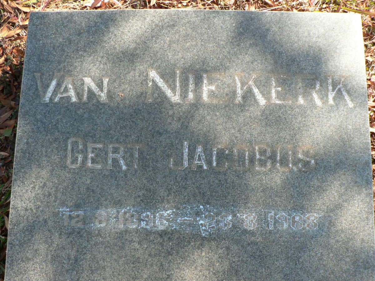NIEKERK Gert Jacobus, van 1896-1963