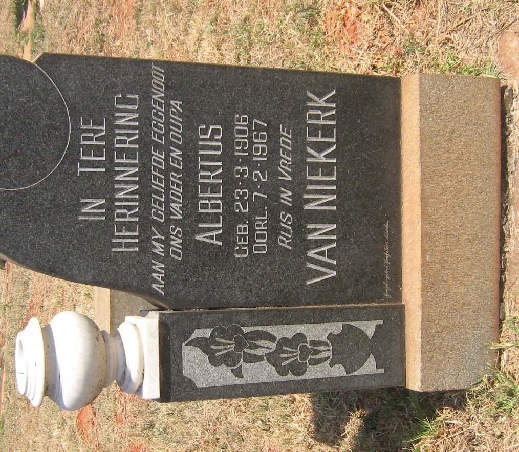 NIEKERK Albertus, van 1906-1967