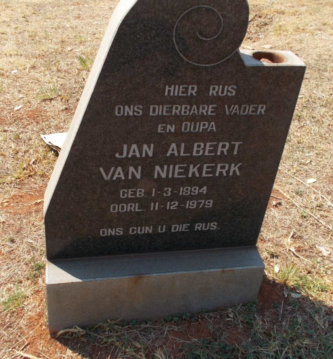 NIEKERK Jan Albert, van 1894-1979