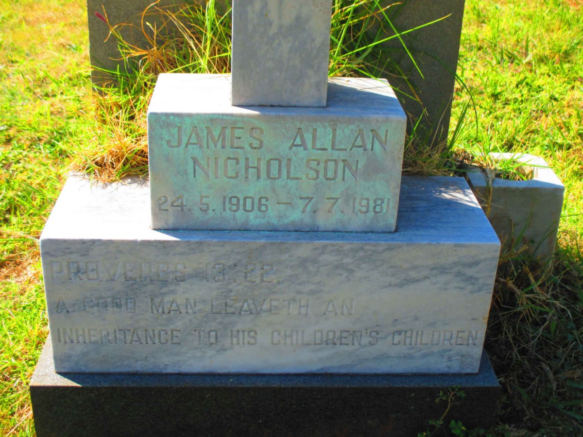 NICHOLSON James Allan 1906-1981