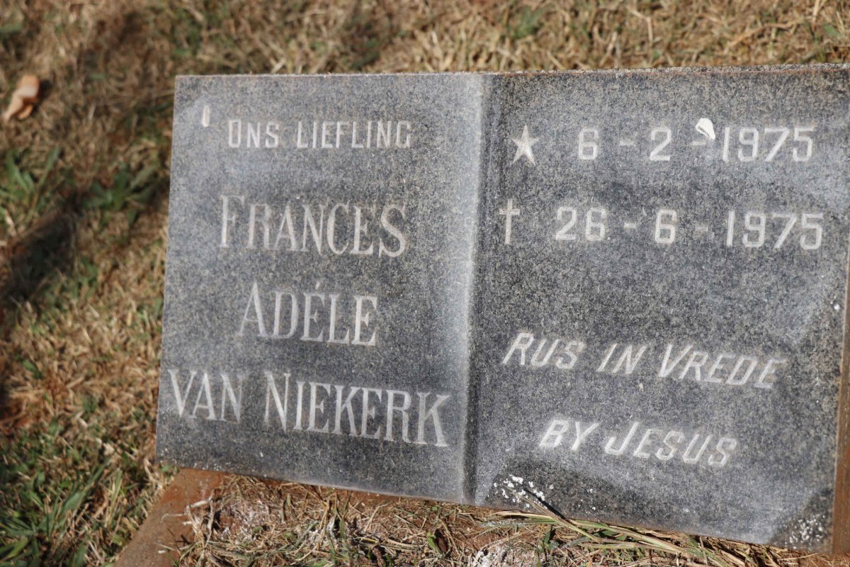 NIEKERK Frances Adele, van 1975-1975