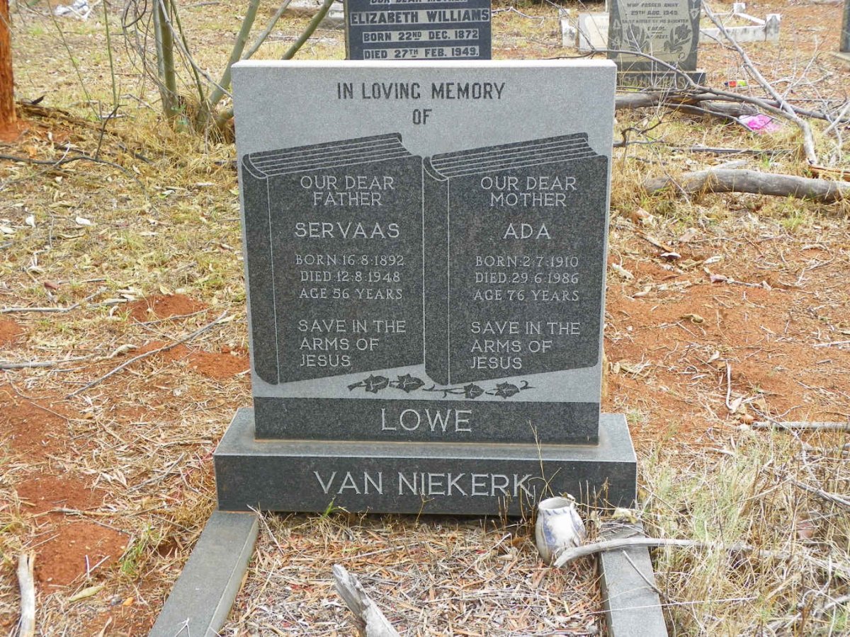 NIEKERK Servaas Lowe, van 1892-1948 &amp; Ada 1910-1986