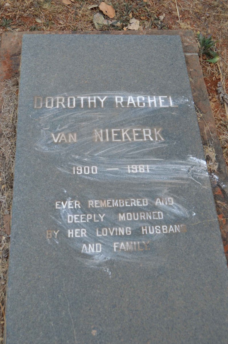 NIEKERK Dorothy Rachel, van 1900-1961