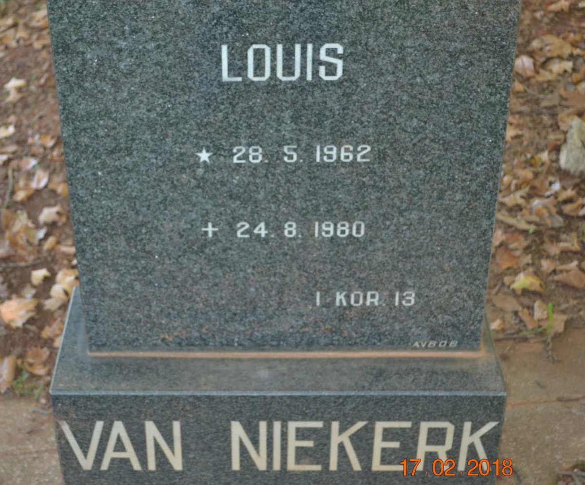 NIEKERK Louis, van 1962-1980
