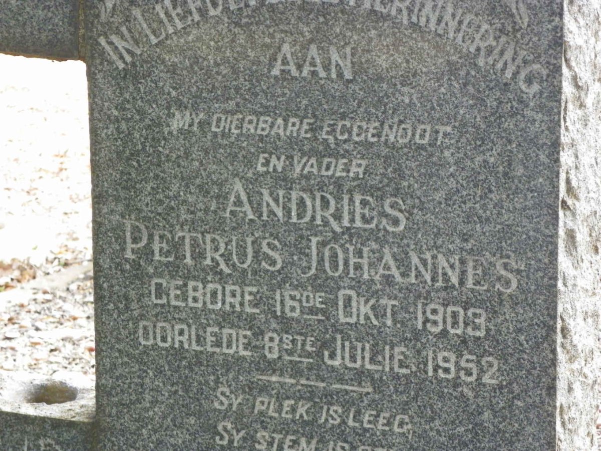 NIEKERK Andries Petrus Johannes, van 1903-1952 &amp; Cornelia Marthina 1908-1954