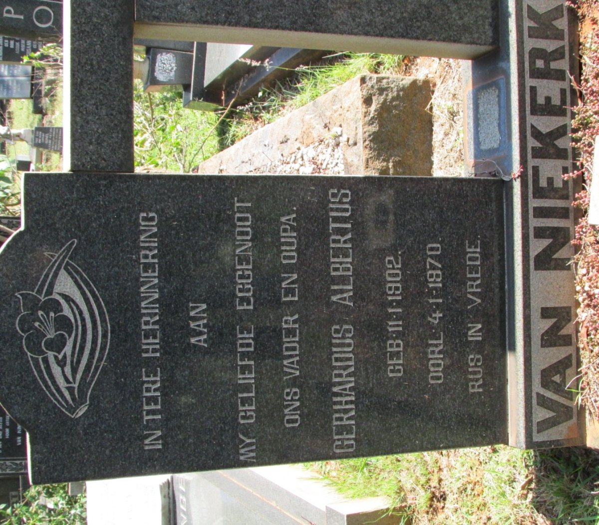 NIEKERK Gerhardus Albertus, van 1902-1970
